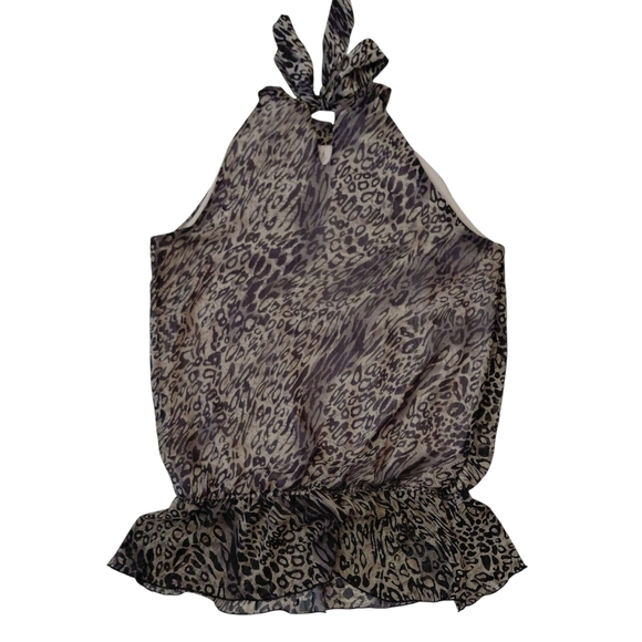 Zoe + Skye Animal Print Halter Top - Picture 2 of 8